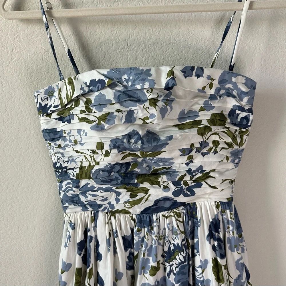 REFORMATION Kastoria Floral Blue and White Maxi Dress SZ US 2 - Picture 5 of 12